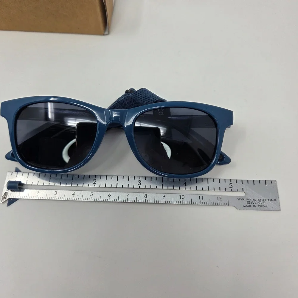 COCOSAND Kids Sunglasses Blue Frames with Adjustable Strap UV Protective Eyewear